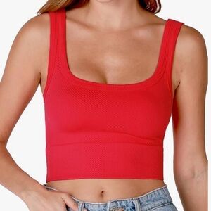 Nikibiki seamless chevron ribbed crop tank